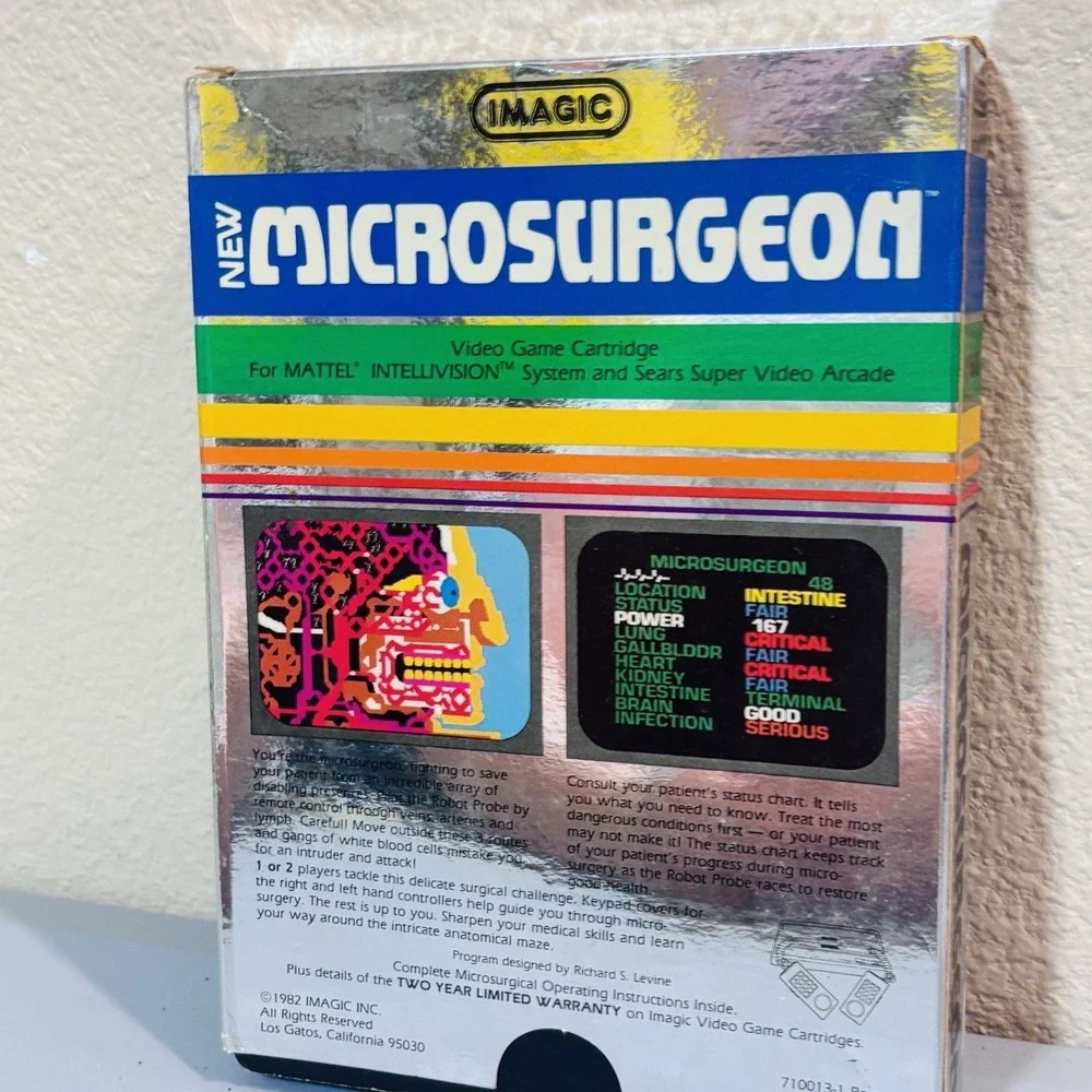 Vintage Intellivision Imagic Microsurgeon Very Rare New In Original Seal